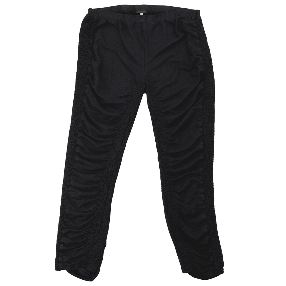 Free People Rouched Brushed Faux Suede Leggings‎ Womens SM Black Festival Gypsy